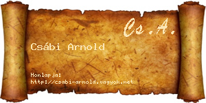 Csábi Arnold névjegykártya