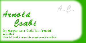 arnold csabi business card